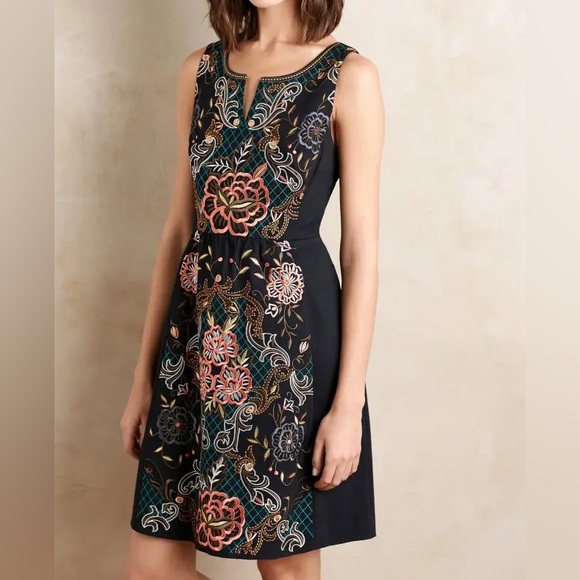 Anthropologie Dresses & Skirts - Anthropologie Moulinette Soeurs embroidered fit and flare shift dress EUC size 6